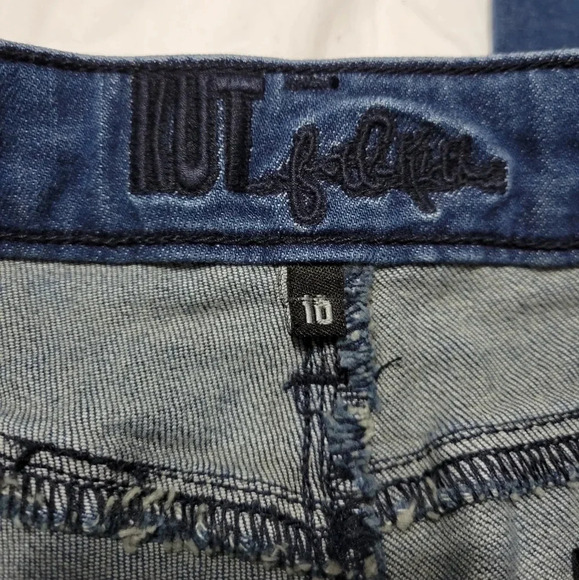 Kut From The Kloth High Rise Straight Ankle Jeans, Dark Wash, Raw Hem, Sz 10 EUC - Picture 8 of 11